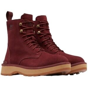 Sorel Hi Line Lace Waterproof Suede Boots‎ Burgundy Women's Size 6